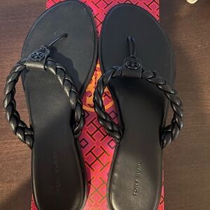 Tory Burch Black Braided Sandals